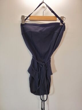 SHAN Bandeau One-Piece Black Swimsuit with Halter Tie - Size 10